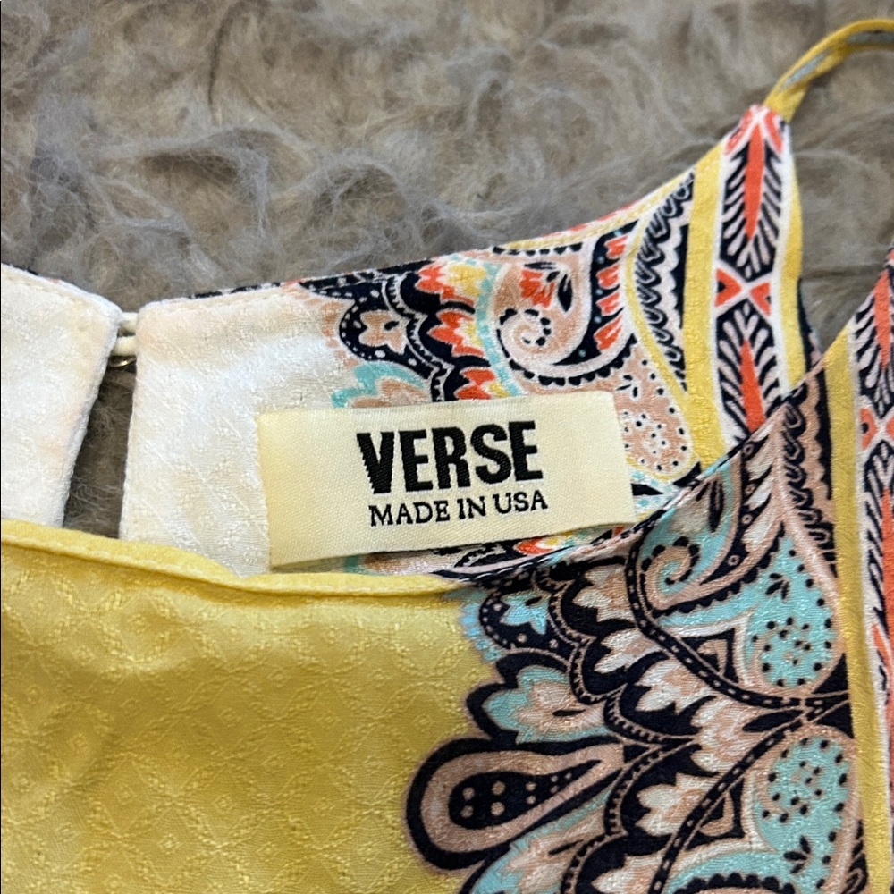 Verse Boho Paisley Rayon Multicolor Patterned Tank‎ Top - Picture 2 of 4